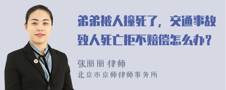 弟弟被人撞死了，交通事故致人死亡拒不赔偿怎么办？