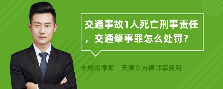 交通事故1人死亡刑事责任，交通肇事罪怎么处罚？