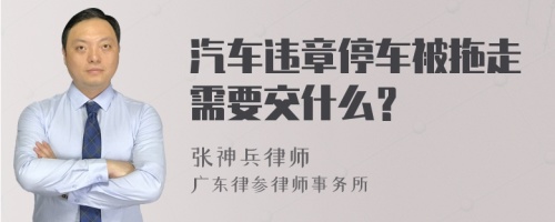 汽车违章停车被拖走需要交什么？