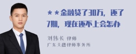 ＊＊金融贷了30万，还了7期，现在还不上会怎办