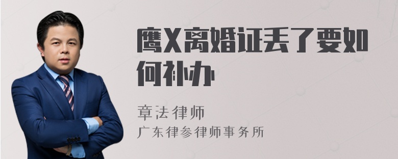 鹰X离婚证丢了要如何补办