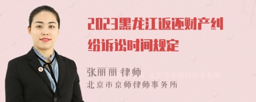 2023黑龙江返还财产纠纷诉讼时间规定