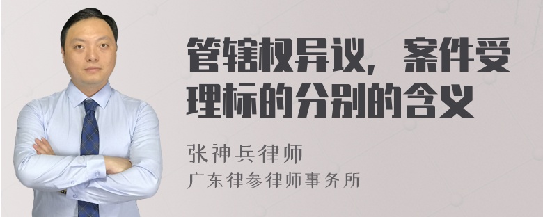 管辖权异议，案件受理标的分别的含义