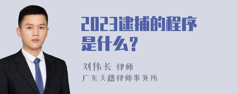 2023逮捕的程序是什么？