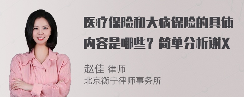 医疗保险和大病保险的具体内容是哪些？简单分析谢X