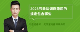 2023劳动法调岗降薪的规定包含哪些