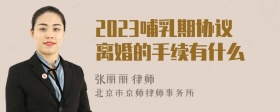 2023哺乳期协议离婚的手续有什么