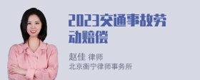 2023交通事故劳动赔偿