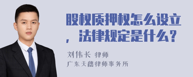 股权质押权怎么设立，法律规定是什么？