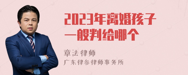 2023年离婚孩子一般判给哪个