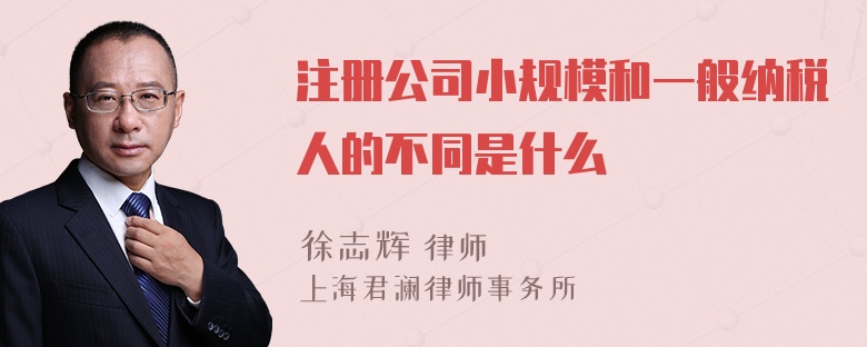 注册公司小规模和一般纳税人的不同是什么