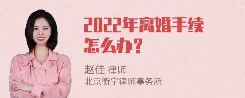 2022年离婚手续怎么办？