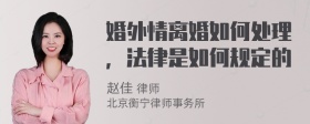 婚外情离婚如何处理，法律是如何规定的