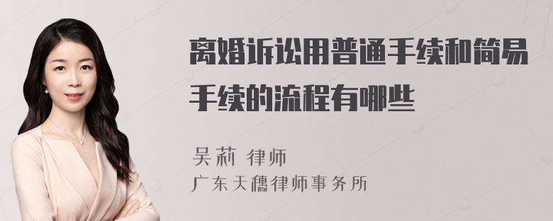 离婚诉讼用普通手续和简易手续的流程有哪些