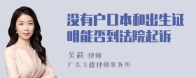 没有户口本和出生证明能否到法院起诉