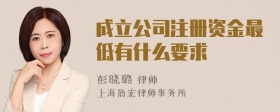 成立公司注册资金最低有什么要求