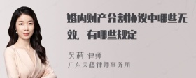 婚内财产分割协议中哪些无效，有哪些规定