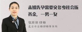 未婚先孕需要交多少社会抚养金，一男一女