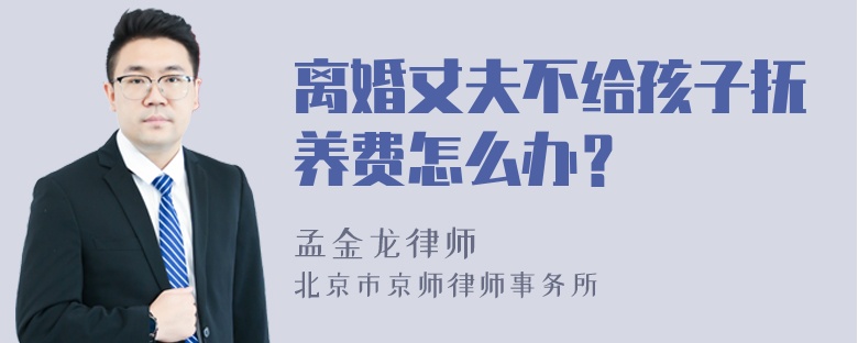 离婚丈夫不给孩子抚养费怎么办？