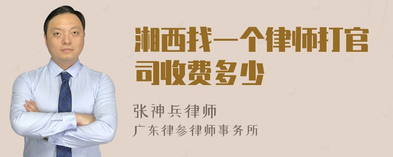 湘西找一个律师打官司收费多少