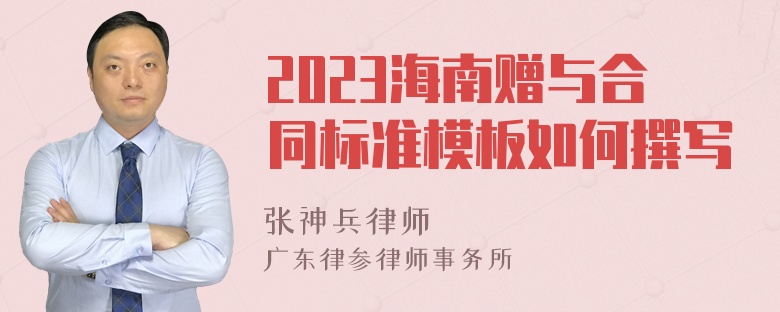 2023海南赠与合同标准模板如何撰写