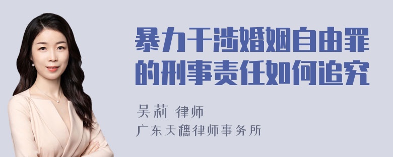 暴力干涉婚姻自由罪的刑事责任如何追究