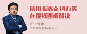 信用卡透支14万实在没钱还求解决