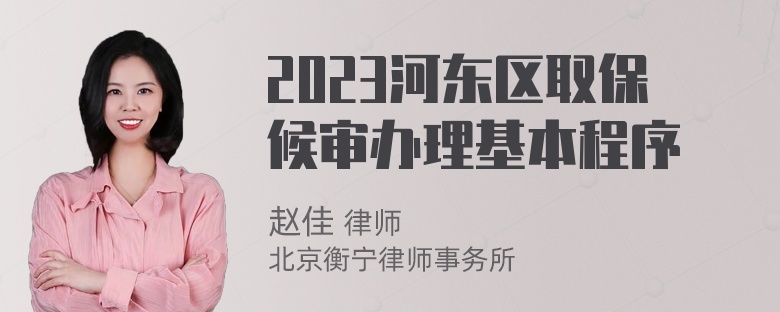 2023河东区取保候审办理基本程序