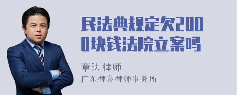 民法典规定欠2000块钱法院立案吗