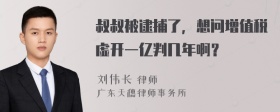 叔叔被逮捕了，想问增值税虚开一亿判几年啊？