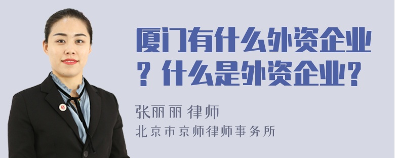 厦门有什么外资企业？什么是外资企业？