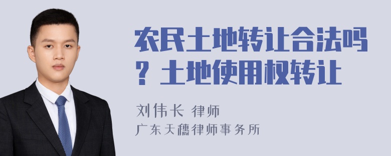 农民土地转让合法吗？土地使用权转让