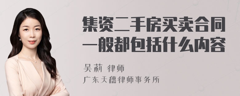 集资二手房买卖合同一般都包括什么内容