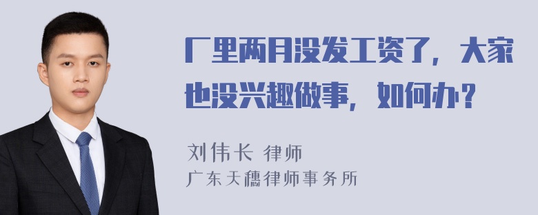 厂里两月没发工资了，大家也没兴趣做事，如何办？