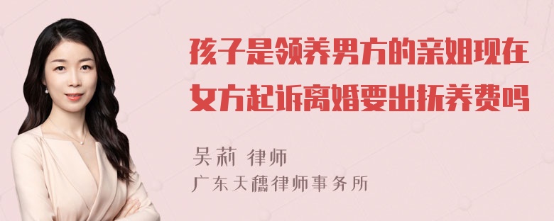 孩子是领养男方的亲姐现在女方起诉离婚要出抚养费吗