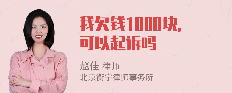 我欠钱1000块，可以起诉吗