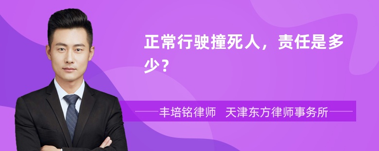 正常行驶撞死人，责任是多少？