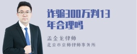 诈骗300万判13年合理吗