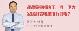 叔叔肇事逃逸了，问一下大家缓刑去哪里执行的呢？