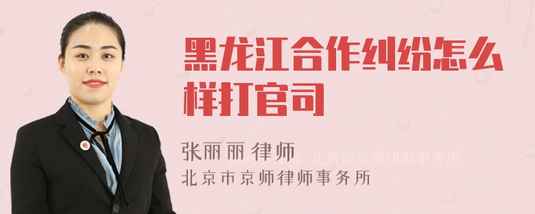 黑龙江合作纠纷怎么样打官司