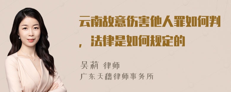 云南故意伤害他人罪如何判，法律是如何规定的