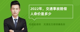 2022年，交通事故赔偿人命价是多少