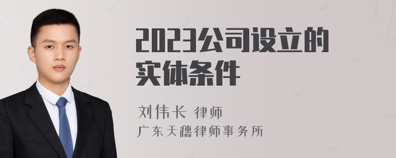 2023公司设立的实体条件