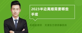 2023半边离婚需要哪些手续