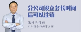 分公司设立多长时间后可以注销