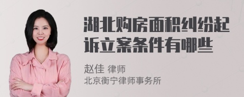 湖北购房面积纠纷起诉立案条件有哪些