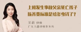 上班发生事故父亲死亡孩子抚养费标准是给多少钱了？