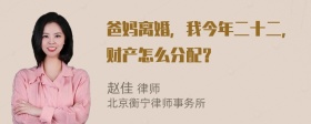 爸妈离婚，我今年二十二，财产怎么分配？