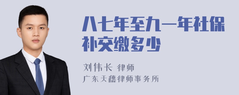 八七年至九一年社保补交缴多少