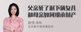 父亲死了剩下俩女儿和母亲如何继承财产